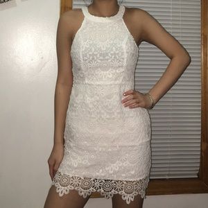 Hollister white laced dress